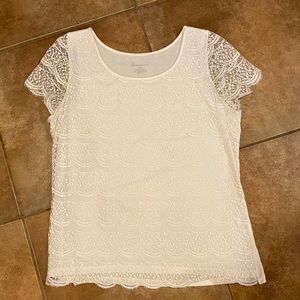 Lane Bryant Cream Lace Top